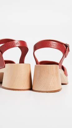 Swedish Hasbeens Baskemslla Ankle Strap Clogs