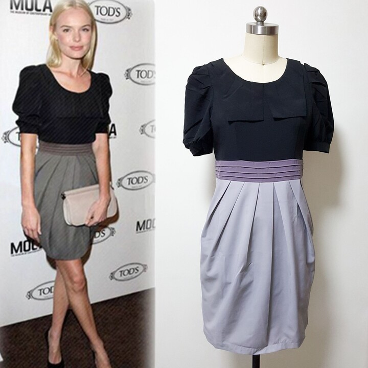 Sale/ Kate Bosworth Inspired Cocktail Dress/ Workdress/ Pleated Tulip Workdress/ Party Celebrity Hollywood Glamour/