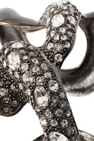 Thumbnail for your product : Kenneth Jay Lane Gunmetal-tone Crystal Cuff