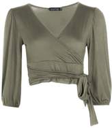 Thumbnail for your product : boohoo Petite Exaggerated Sleeve Top