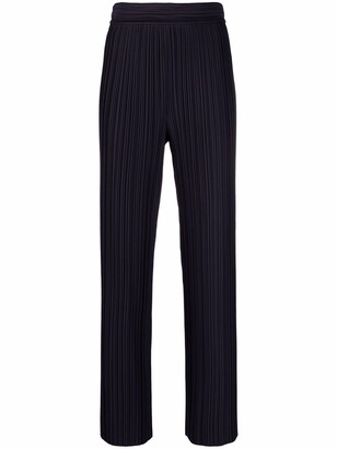 Giorgio Armani Pleated Wide-Leg Silk Trousers