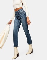 Thumbnail for your product : Topshop Editor straight leg jeans in mid blue