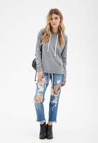 Thumbnail for your product : Forever 21 Heathered Double-Drawstring Hoodie