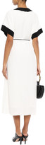 Thumbnail for your product : Equipment Claudine Belted Two-tone Crepe Midi Dress