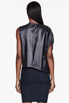 Thumbnail for your product : J.W.Anderson Black leather asymmetric Balloon Sleeve Blouse