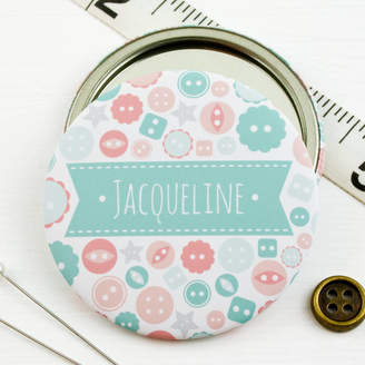 Joanne Hawker Personalised Button Pocket Mirror