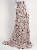 Thumbnail for your product : Erdem Alison Floral Print Silk Voile Maxi Skirt - Womens - Multi