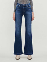 Thumbnail for your product : Paige Genevieve high-rise faded flared jeans
