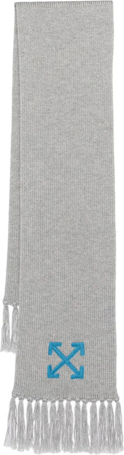 Off-White Arrows-embroidered wool scarf