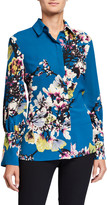 Thumbnail for your product : Natori Bouquet Print Long-Sleeve Button-Down Blouse