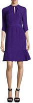 Thumbnail for your product : Nanette Lepore 3/4-Sleeve Silk Jacquard Cocktail Dress, Purple