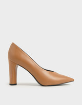 Thumbnail for your product : Charles & Keith Two-Tone Textured Cylindrical Heel Pumps