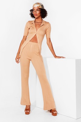 Nasty Gal Womens Ribbed Button Up Cardigan and Pants Set - ShopStyle