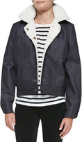 Thumbnail for your product : Current/Elliott Charlotte Gainsbourg X The Faux-Shearling Denim Jacket