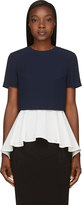 Thumbnail for your product : Alexander McQueen Navy & White Layered Top