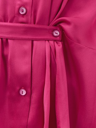 Palmer Harding Rise Belted Satin Shirt - Pink
