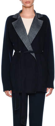 Agnona Double-Face Cashmere Jacket, Dark Blue