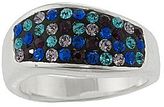 Thumbnail for your product : JCPenney FASHION CARDED RINGS Silver-Plated Multicolor Crystal Wave Ring
