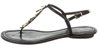 Brian Atwood Leather Embellished Sandals