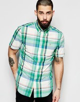 Thumbnail for your product : Farah Shirt with Madras Check Slim Fit Short Sleeves