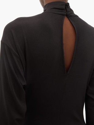 Rhode Resort Noel High-neck Fringed Jersey Maxi Dress - Black