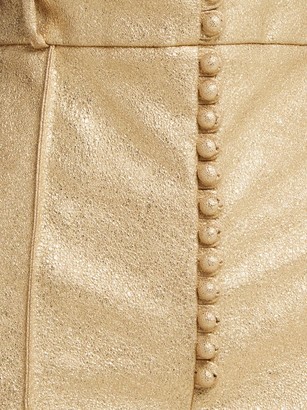 Hillier Bartley Glam Metallic Faux-leather Trousers - Gold