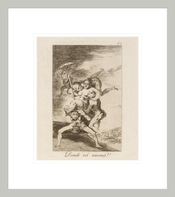 Astoria Grand Donde vá mamá? (Where is mother going?) by Francisco de Goya -Framed Giclee Print