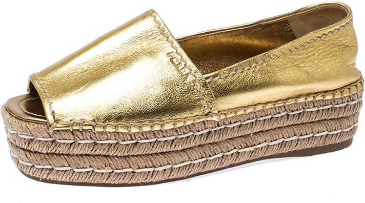 gold platform espadrilles