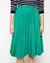 Thumbnail for your product : Antipodium Straight Edge Pleated Skirt With Zipper