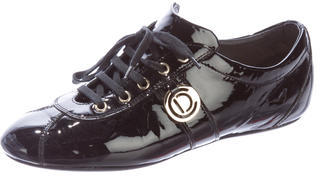 Christian Dior Round-Toe Patent Leather Sneakers