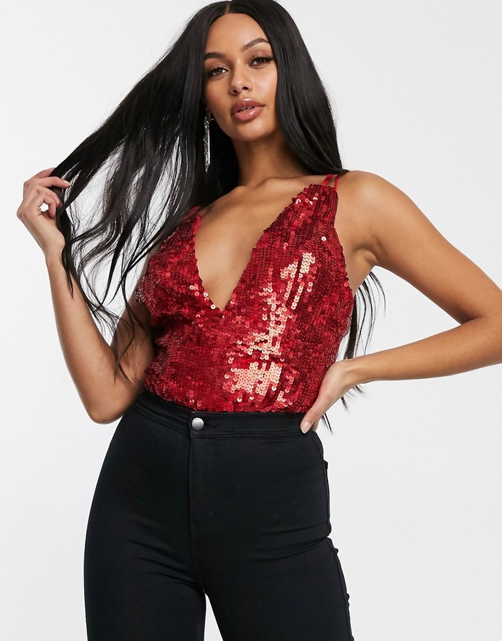 Red Plunge Top | Shop the world's largest collection of fashion 