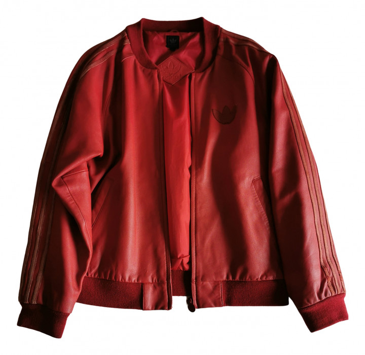 adidas red leather jacket