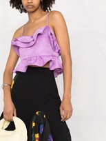 Thumbnail for your product : MSGM Cloqué-Effect Cropped Tank Top