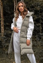 Thumbnail for your product : Pink Boutique Cute And Cosy Green Longline Hooded Gilet