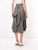 Thumbnail for your product : AKIRA NAKA Check Print Draped Skirt