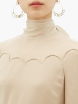 Thumbnail for your product : Valentino Tie-neck Silk-cady Midi Dress - Light Pink