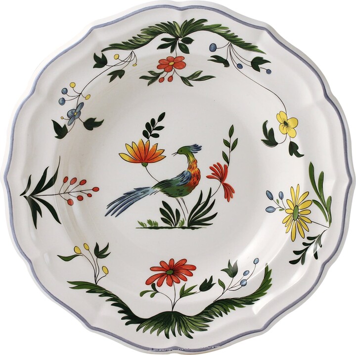Gien Set of 4 Oiseaux de Paradis Soup Plates