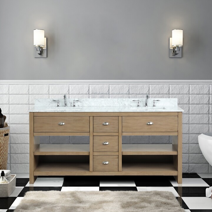 A Touch of Design 72 inch Modern Double Bathroom Vanity, Walnut with