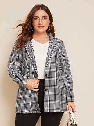 plus plaid blazer