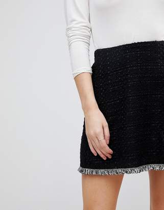 Vero Moda Petite Mini Skirt With Frayed Edge