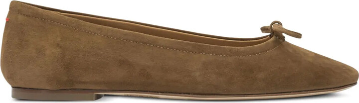 AEYDĒ Delfina suede bow ballet flats