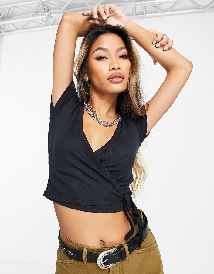 topshop ballet wrap sweater