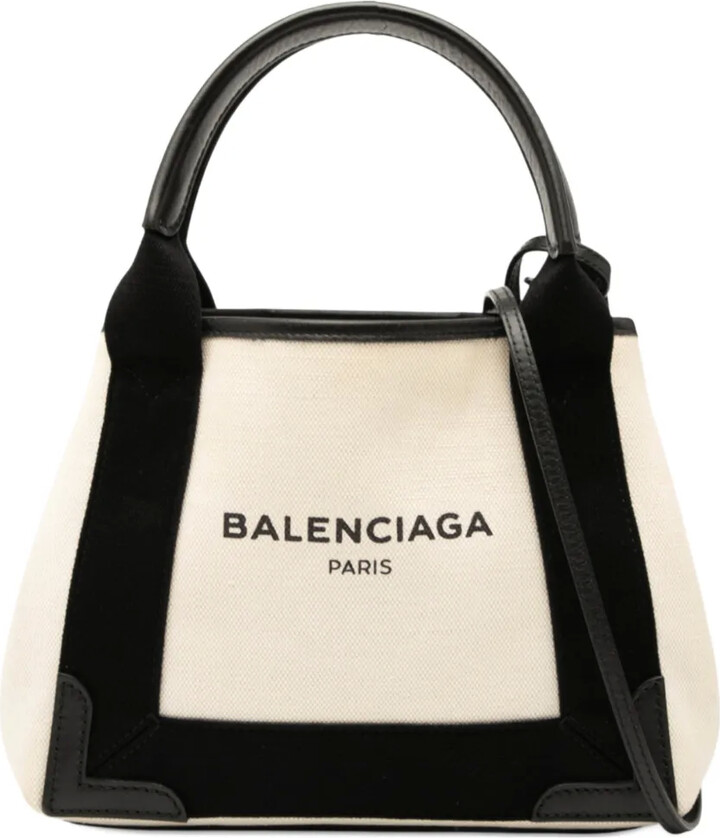 Balenciaga Pre-Owned 2018 Canvas Navy Cabas XS satchel