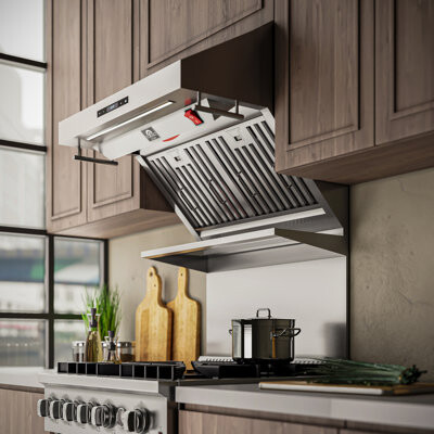 Forno Savona 30-inch Wall Mount Range Hood in Stainless Steel 600 CFM Double Motors Top Exhaust Vent