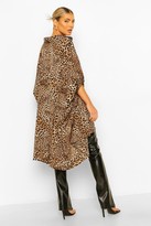 Thumbnail for your product : boohoo Leopard Print Oversized Maxi Shirt