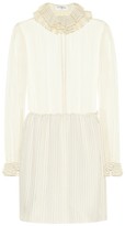 Thumbnail for your product : Saint Laurent Striped lame silk-blend minidress