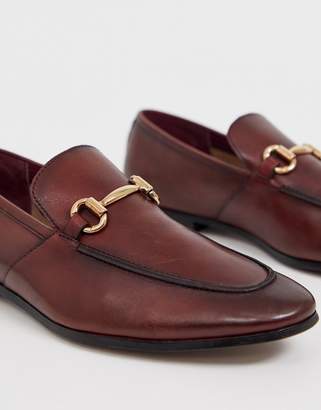 Office lemming bar loafers in burgundy leather