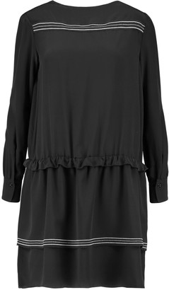 See by Chloe Embroidered silk crepe de chine mini dress