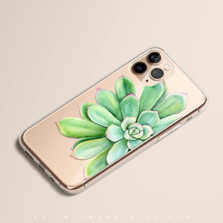 Succulent Favor, Iphone 15 Case, Clear Phone Planter, 14 13 Pro 12 Galaxy S23
