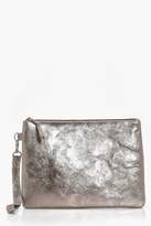 Thumbnail for your product : boohoo Daisy Boutique Distressed Leather Clutch